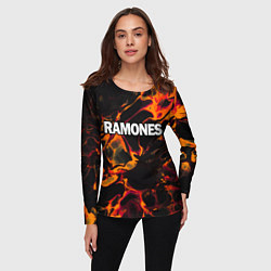 Лонгслив женский Ramones red lava, цвет: 3D-принт — фото 2
