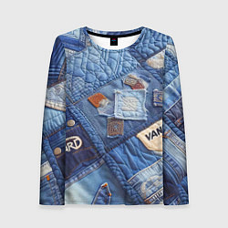 Женский лонгслив Vanguard jeans patchwork - ai art