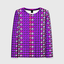 Лонгслив женский Фиолетовые плитки, цвет: 3D-принт