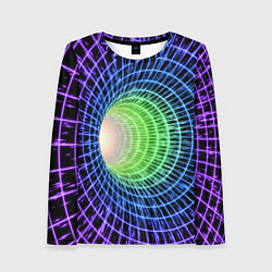 Женский лонгслив Червоточина - трехцветная сетка со свечением