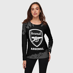 Лонгслив женский Arsenal sport на темном фоне, цвет: 3D-принт — фото 2