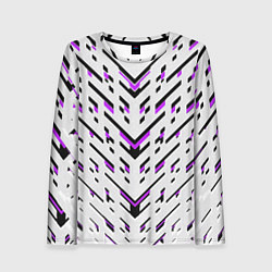 Женский лонгслив Black and purple stripes on a white background