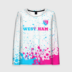 Лонгслив женский West Ham neon gradient style посередине, цвет: 3D-принт