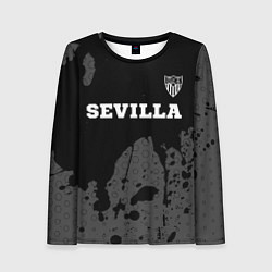 Лонгслив женский Sevilla sport на темном фоне посередине, цвет: 3D-принт