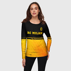 Лонгслив женский AC Milan - gold gradient посередине, цвет: 3D-принт — фото 2