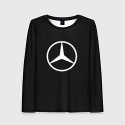 Лонгслив женский Mercedes benz logo white, цвет: 3D-принт