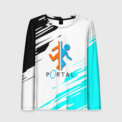 Женский лонгслив Portal краски текстура гейм