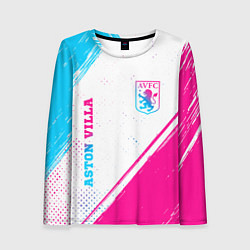 Лонгслив женский Aston Villa neon gradient style вертикально, цвет: 3D-принт