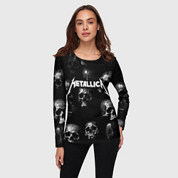 Лонгслив женский Metallica - logo rock group, цвет: 3D-принт — фото 2
