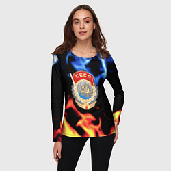 Лонгслив женский СССР битва огней, цвет: 3D-принт — фото 2