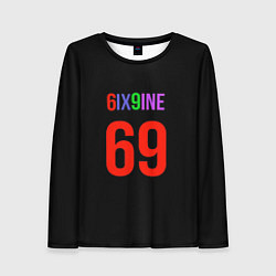 Лонгслив женский 6ix9ine logo, цвет: 3D-принт