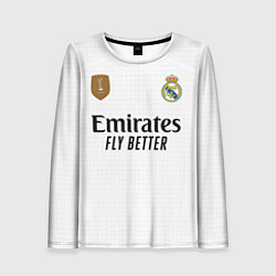 Лонгслив женский Мбаппе Реал Мадрид форма 24-25 домашняя, цвет: 3D-принт