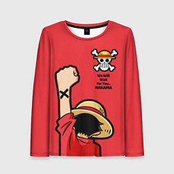 Лонгслив женский One Piece - captain Monkey D Luffy, цвет: 3D-принт