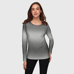 Лонгслив женский Серые вертикальные линии, цвет: 3D-принт — фото 2