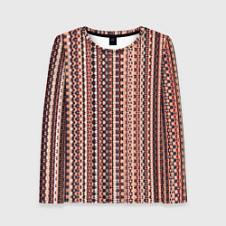 Лонгслив женский Персиковый узор в стиле жаккард, цвет: 3D-принт