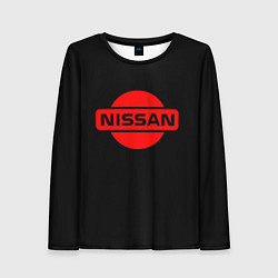 Женский лонгслив Nissan red logo