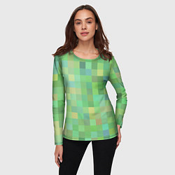 Лонгслив женский Пиксели в зеленом, цвет: 3D-принт — фото 2