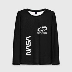 Женский лонгслив Nasa space logo white