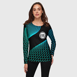 Лонгслив женский Fiat electro hexagon, цвет: 3D-принт — фото 2