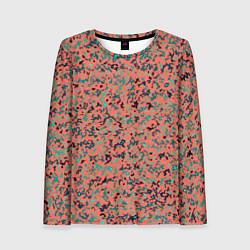 Лонгслив женский Розово-бирюзовый абстрактный, цвет: 3D-принт