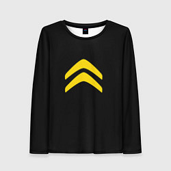 Лонгслив женский Citroen logo yellow, цвет: 3D-принт