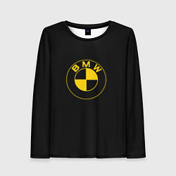 Лонгслив женский BMW logo yellow, цвет: 3D-принт