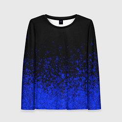 Лонгслив женский Чёрный и ультрамарин абстрактный, цвет: 3D-принт