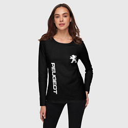 Лонгслив женский Peugeot logo white, цвет: 3D-принт — фото 2