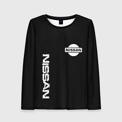 Лонгслив женский Nissan logo white auto, цвет: 3D-принт