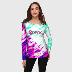 Лонгслив женский Xbox краски текстура игры, цвет: 3D-принт — фото 2
