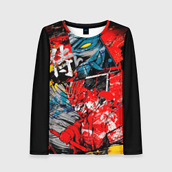 Лонгслив женский Самурай и демон Они, цвет: 3D-принт