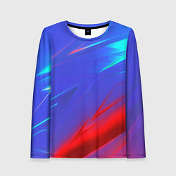 Лонгслив женский Неоновые полосы геометрия, цвет: 3D-принт
