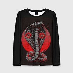 Лонгслив женский Королевская кобра в ретро стиле, цвет: 3D-принт