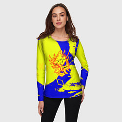 Лонгслив женский Samurai logo yellow fire, цвет: 3D-принт — фото 2
