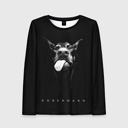 Лонгслив женский Dobermann head, цвет: 3D-принт