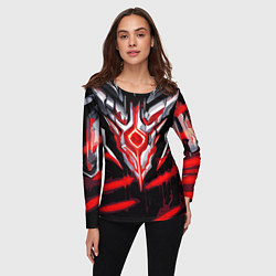 Лонгслив женский Абстрактная красная руна, цвет: 3D-принт — фото 2