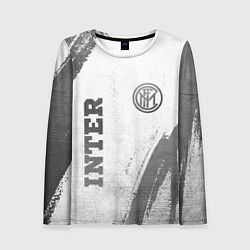 Лонгслив женский Inter - white gradient вертикально, цвет: 3D-принт