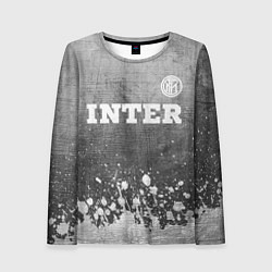 Лонгслив женский Inter - grey gradient посередине, цвет: 3D-принт