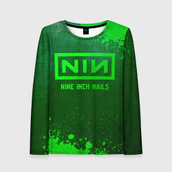 Лонгслив женский Nine Inch Nails - green gradient, цвет: 3D-принт