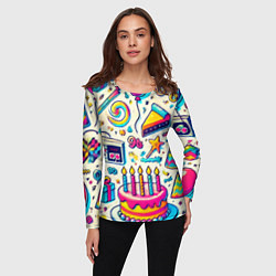Лонгслив женский Праздник 90х игры сладости и ностальгия, цвет: 3D-принт — фото 2