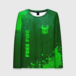 Лонгслив женский Free Fire - green gradient вертикально, цвет: 3D-принт