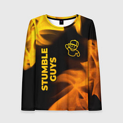 Лонгслив женский Stumble Guys - gold gradient вертикально, цвет: 3D-принт