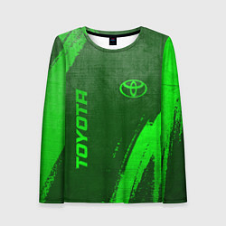 Женский лонгслив Toyota - green gradient вертикально