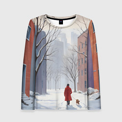 Женский лонгслив Прогулка зима