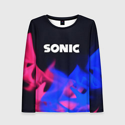 Лонгслив женский Sonic neon flame, цвет: 3D-принт