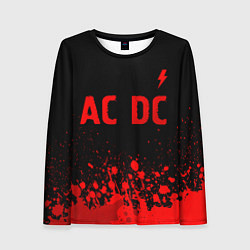 Женский лонгслив AC DC - red gradient посередине