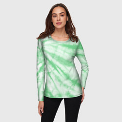 Лонгслив женский Салатовый тай дай, цвет: 3D-принт — фото 2