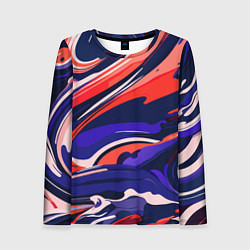 Женский лонгслив Абстракция разводов разноцветная
