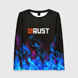 Женский лонгслив Rust neon flame