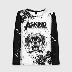 Лонгслив женский Asking Alexandria - рок пес, цвет: 3D-принт